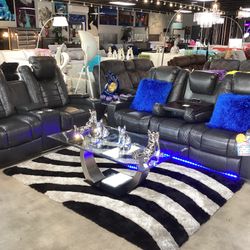 Beautiful Furniture Sofa And Loveseat On Sale Now For $1799 Gray And Black 