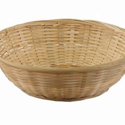 100 Pcs - Round Natural Bamboo Baskets - 10 Inch 
