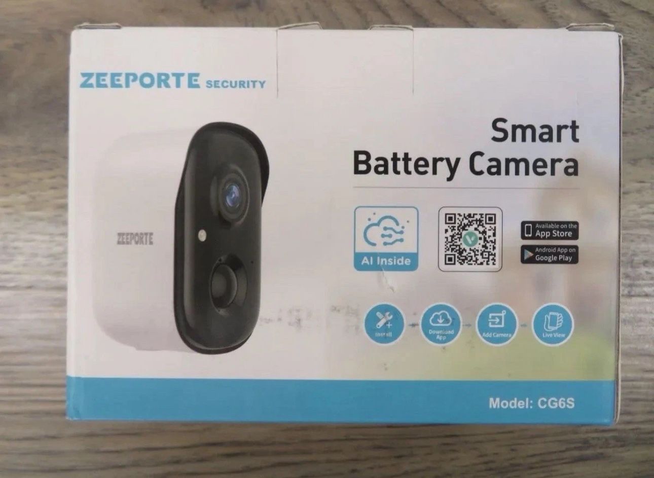 Zeeporte Security Smart Battery Camera Model CG6S - NEW