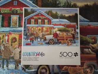 3/$10 🌟 500 Piece Country Life Jigsaw Puzzle General Store At Christmas