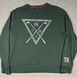 Banana Republic Mens Size XL Golf Classic Sweatshirt Green Crew Neck Pullover 
