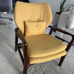 Yellow Living Room Arm Chair 