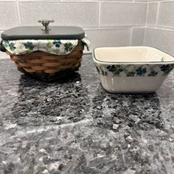 Longaberger St Patrick’s Day Basket & Dish