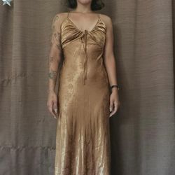 Wild Fable Dresses | Women's Satin Slip Maxi Dress - Wild Fable Light Brown New | Color: Brown | Size: XXS