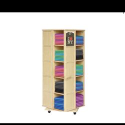 T-SHIRT DISPLAY W/CASTERS – MAPLE