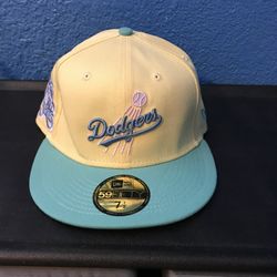 New Era 7 1/2 Los Angeles Dodgers 59Fifty Hat Fitted 75th World Series Cap Teal