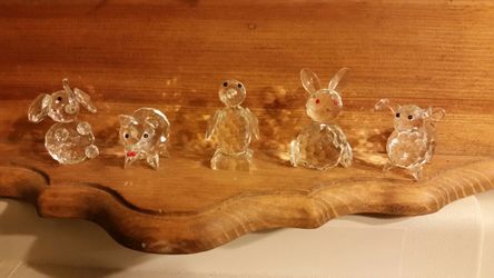 Crystal clear glass animals figurines