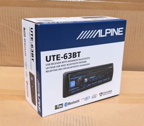 Alpine Single Din Car Stereo Am/Fm Radio Bluetooth USB Mp3 3-Band Equalizer UTE-63BT 🚨 No Credit Needed 🚨