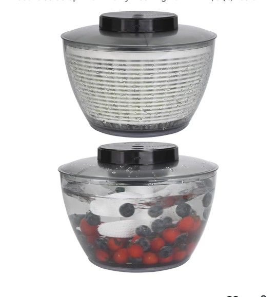 Electric Salad Spinner - Berry Washing Bowl 2-in-1, 5Qt,Medium



