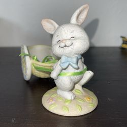 Vintage 1981 Enesco Enchantments Collection Bunny & Cart Spring/Easter Figurine#22