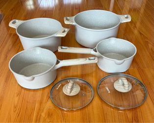 Used Carote cookware, pan and stockpot