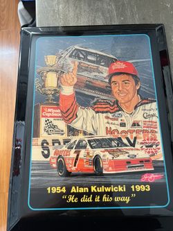 VTG Alan Kulwicki Tribute Plaque "He Did It His Way" By, Sam Bass