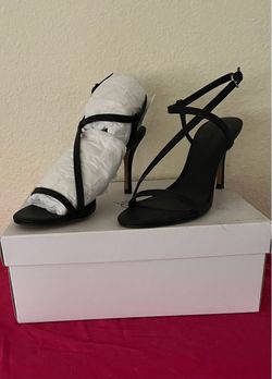 Black Strappy Stiletto Heeled Sandals