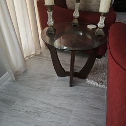 Glass Top Coffee Table and Side Table