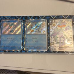 Full Evolution Pokémon Tcg Quaxly, Quaxwell And QuaQuavaL Ex Collector Case And Cards
