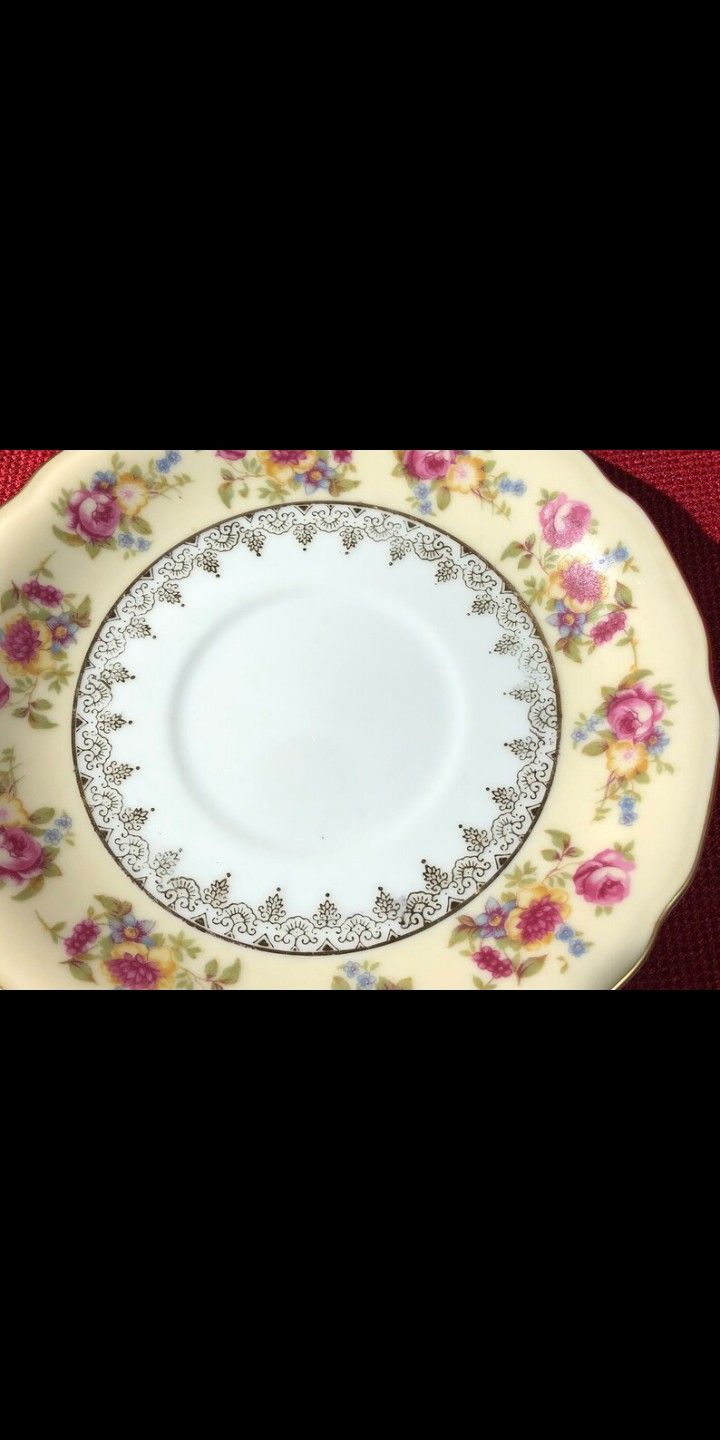 Vintage Gold Castle Gilded Floral Saucer Plate Occupied Japan