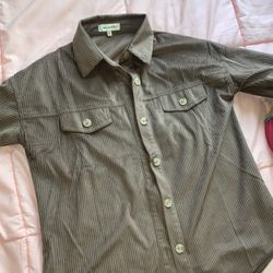 brown botton up 