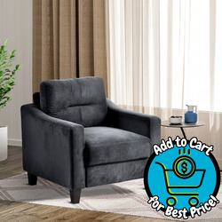 Moda Furnishings Sarah Modern Black Velvet Club Armchair