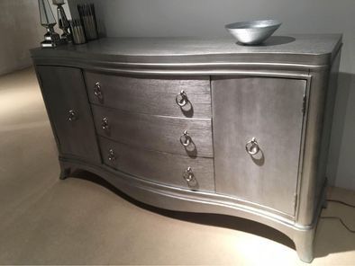 Sideboard/ server/ buffet silver grey solid wood