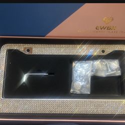 EWBN Bling License Plate Frame Set Of 2