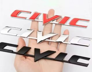 Honda civic Fender badge emblem Adhesive Backing Choose Your Color