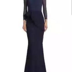 NWT Chaira Boni La Petite Robe Rippy Illusion Gown