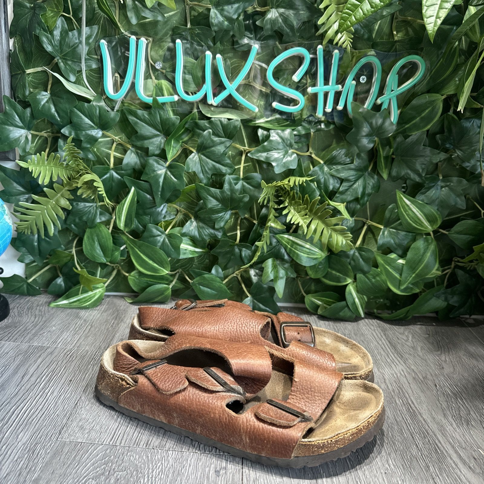 Birkenstock Papillio Milano Brown Leather Sandals Ladies Size 8
