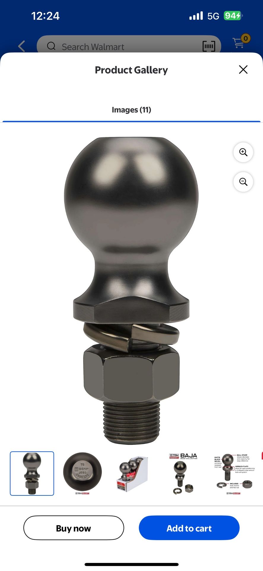 TowSmart BAJA Collection - 2 5/16" Hitch Ball x 1" Shank Diameter x 2" Shank Length 6000 lb Brand New