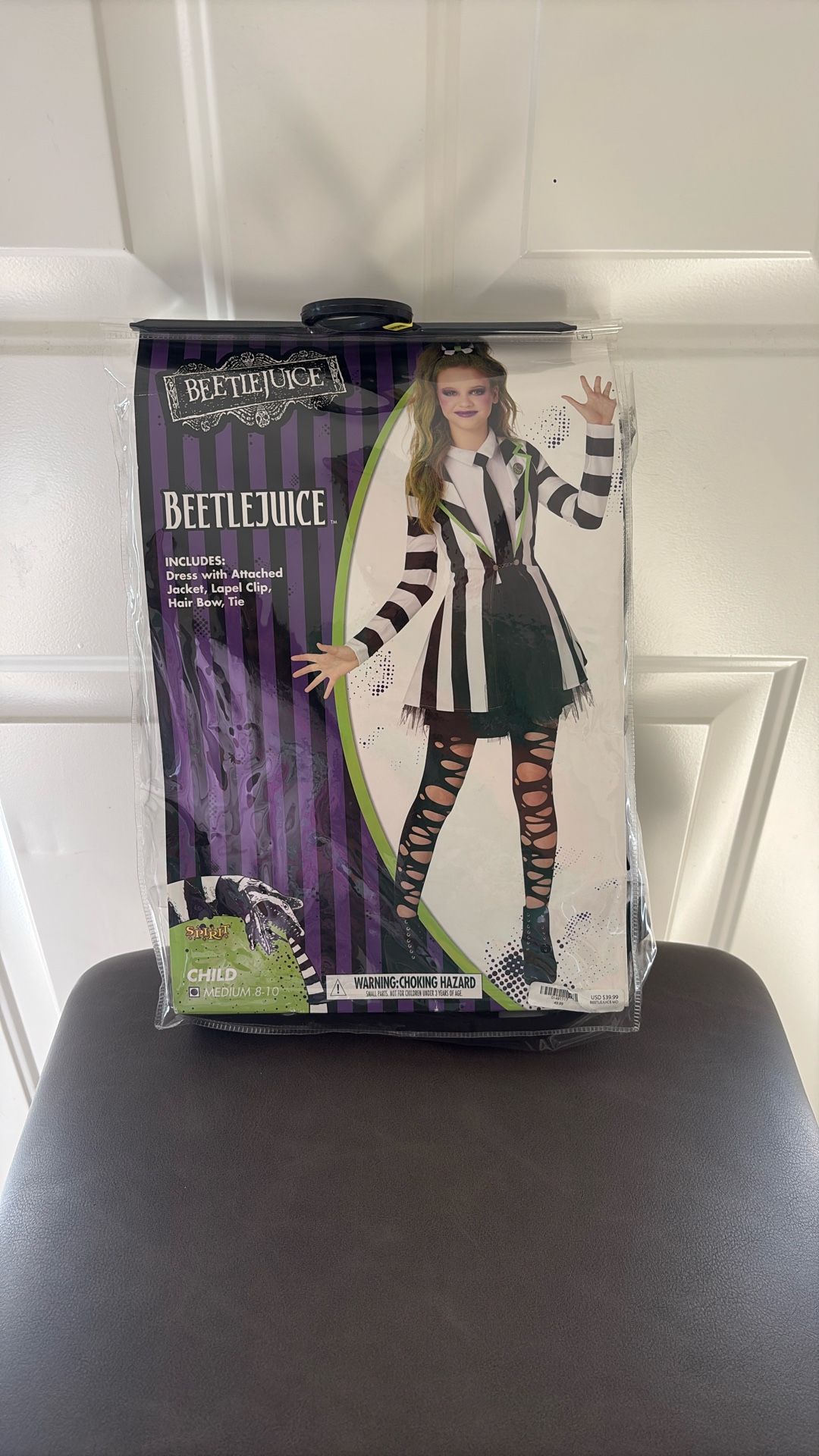 Beetlejuice Costume (Medium 8-10) Kids