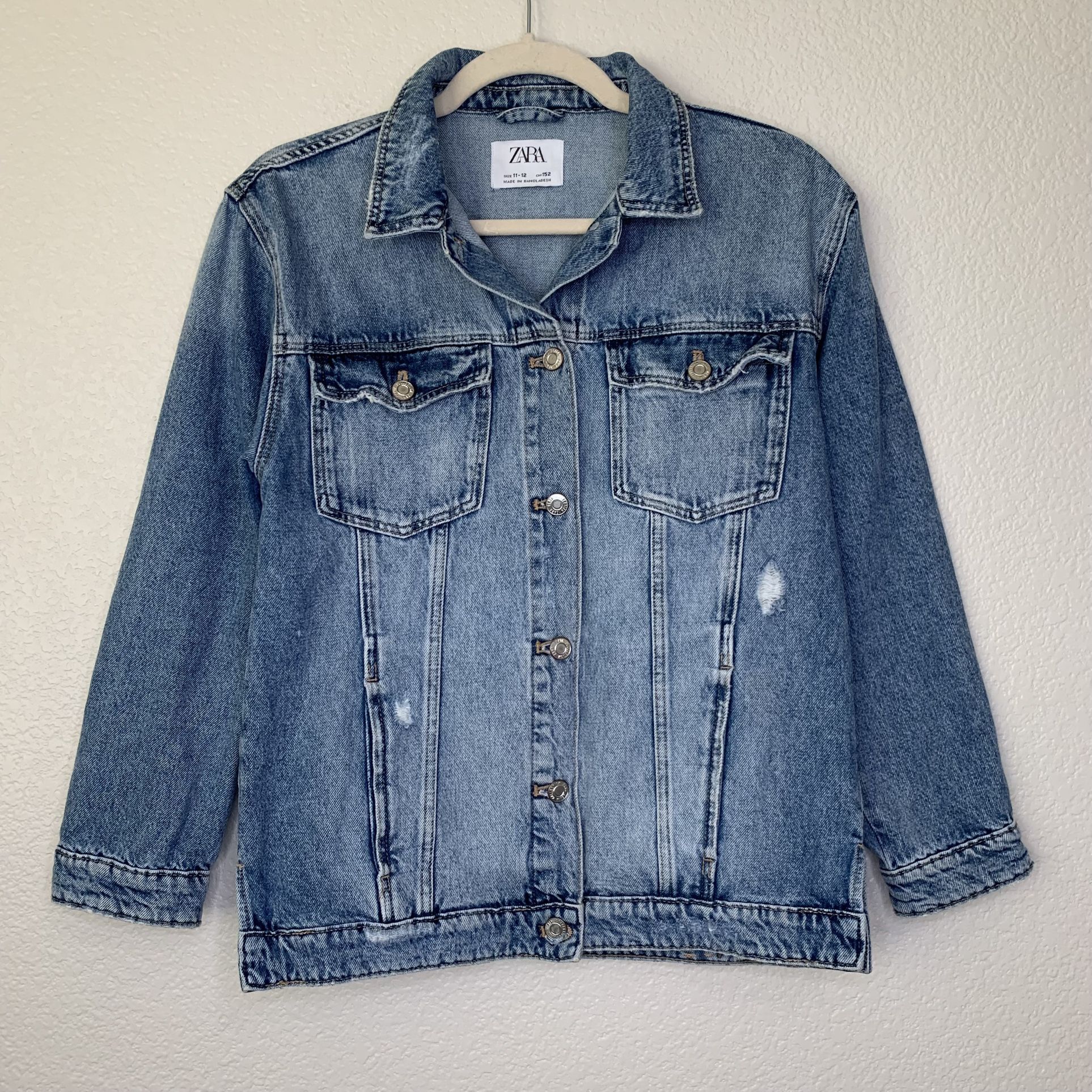 Zara Girls Unisex Blue Denim Jacket