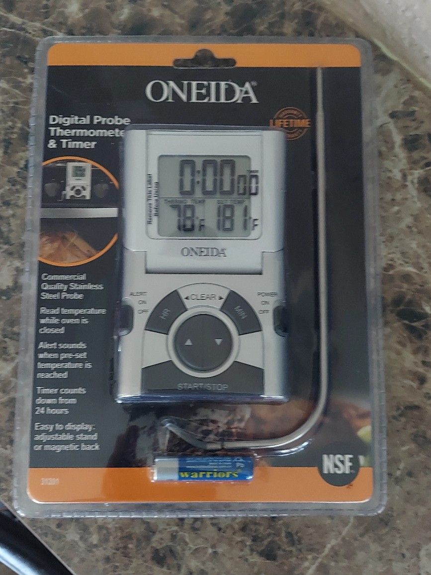 Oneida Digital Probe Thermometer & Timer NEW