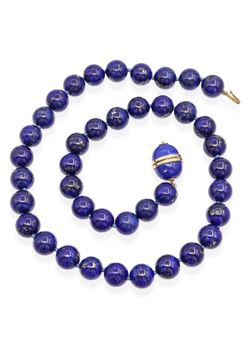 Necklace de lapis lazuli y oro 14 k