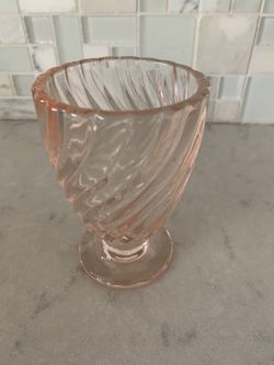 Vintage Small Rose Colored Footed Flower Vase