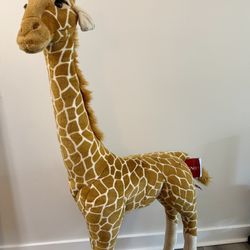 FAO SCHWARZ Standing Giraffe Plush - 48” RARE & VINTAGE