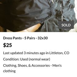 Dress Pants - 5 Pairs - 32x30