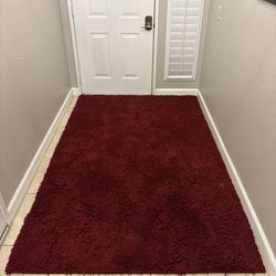 Red shag rug
