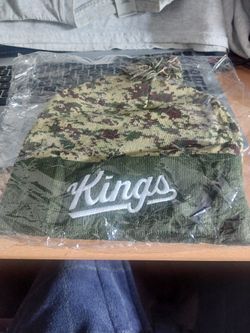 Kings Beanie Green Camouflage Sacramento