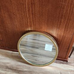 12" Round Gold Mirror