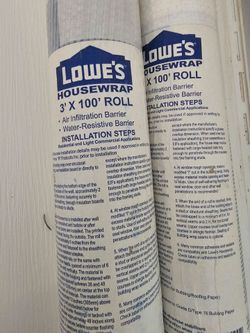 Lowes Housewrap (tyvek)