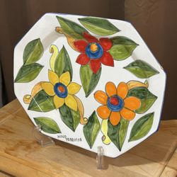 🌸 Hand-Painted Italian Ceramic Plate – Nino Parrucca