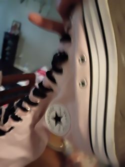 Women's high high top pink n black with pink lace n black shoe strings size 9 but fits 8