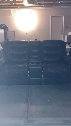 Grey leather couch