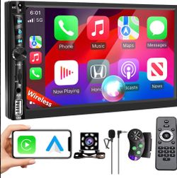 Double Din Wireless CarPlay Android Auto Car Stereo