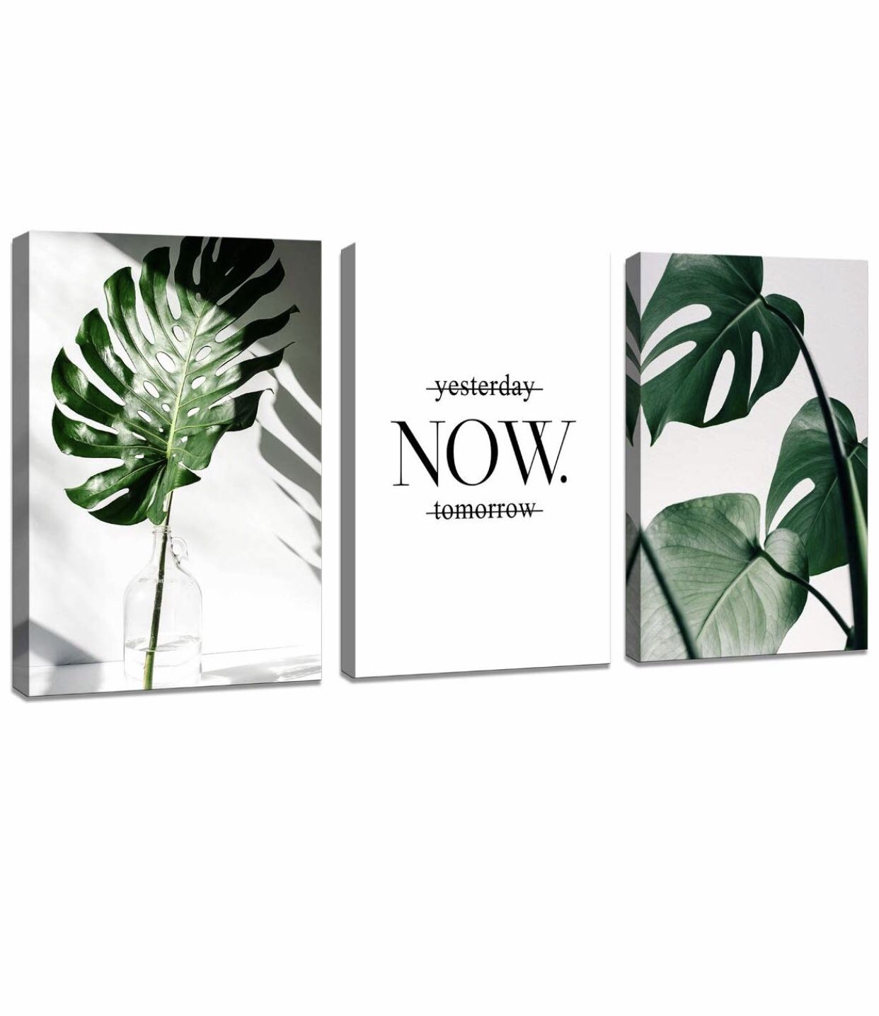 H72534 Nordic Canvas Painting Modern Prints Plant Leaf Art Posters Prints Green Art Wall Pictures Living Room Framed Poster