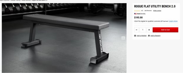 Rogue bench press flat used