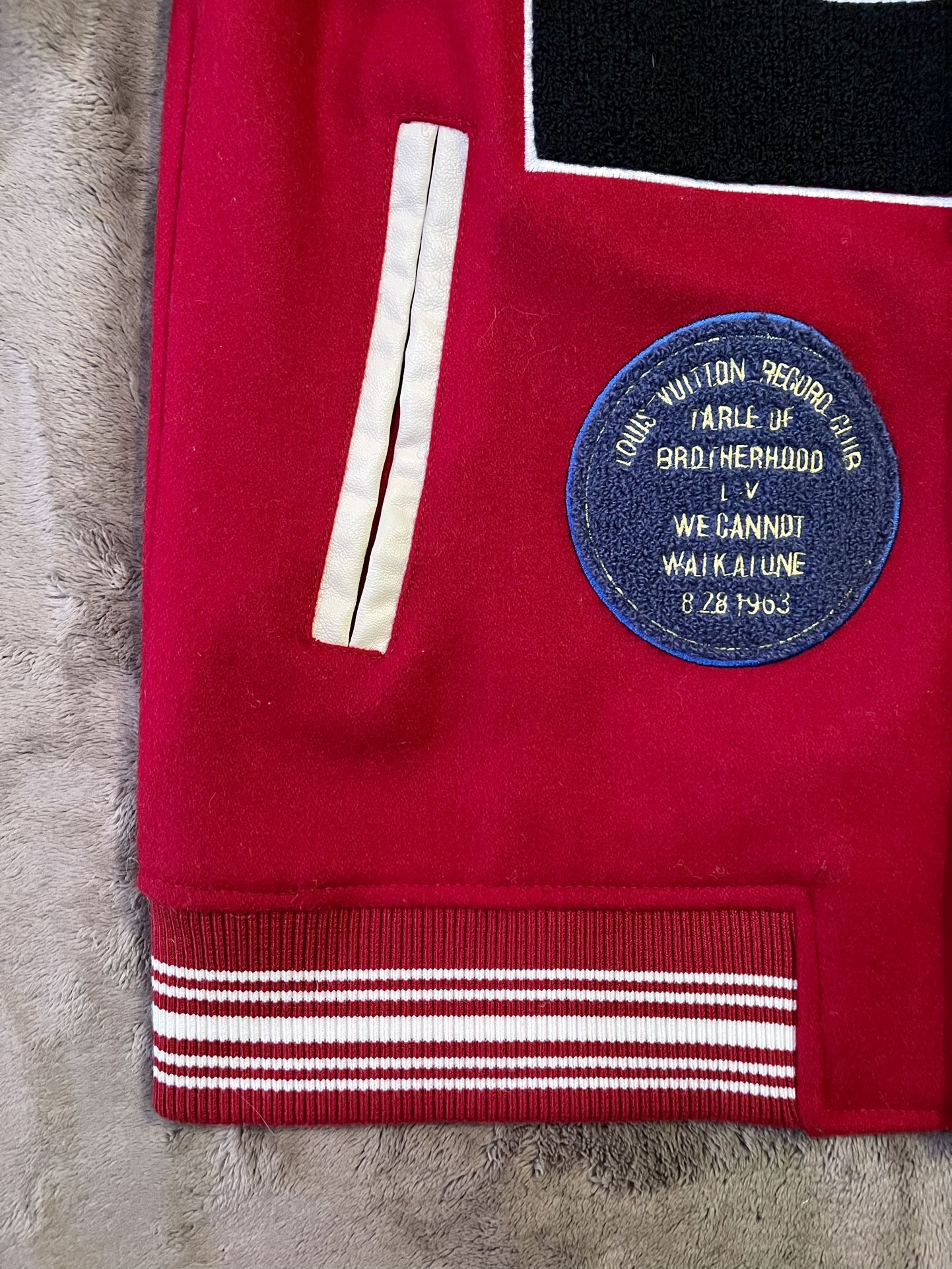 Louis Vuitton X Virgil Abloh “MLK Dreaming” Red Varsity Letterman Jacket -  $850 for Sale in Phoenix, AZ - OfferUp