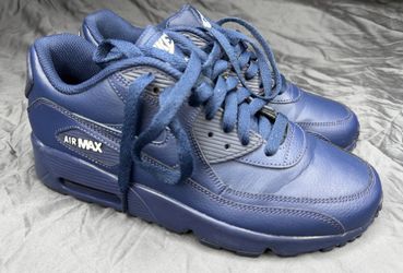 Vintage Nike Air Max 90 Essential Midnight Navy Leather Size 6.5Y Womens 8