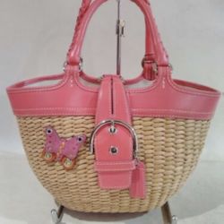 Coach Pink Straw Bag - Perfect For Mother’s Day 