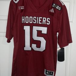 Fernando Mendoza #15 Indiana Hoosiers Red Jersey, 2026 College Football Playoff National Championship Edition, Vapor Stitched Men’s size Medium New 