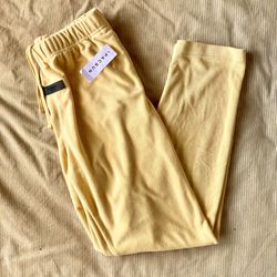 NEW Fear of God Essentials Light Tuscan Yellow Terry Cloth Joggers - Women's size XS